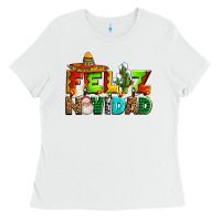 White feliz navidad sombrero Ladies Tee - AdoDesignShop