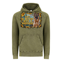 Vintage Olive life is better with a shepperd Vintage Hoodie - RanaPortraitStore