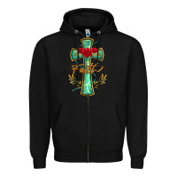 Black cross faith Zipper Hoodie - BarkalooDesign
