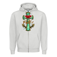 Dove Grey cross faith Zipper Hoodie - BarkalooDesign