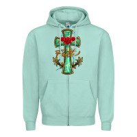 Seafoam cross faith Zipper Hoodie - BarkalooDesign