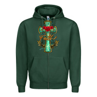 Sports Green cross faith Zipper Hoodie - BarkalooDesign