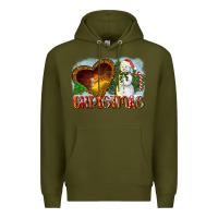 Army Green Christmas Snowman Premium Hoodie - LillyAllenDesigns