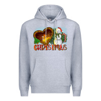 Heather Grey Christmas Snowman Premium Hoodie - LillyAllenDesigns