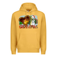 Mustard Christmas Snowman Premium Hoodie - LillyAllenDesigns