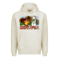 Oatmeal Heather Christmas Snowman Premium Hoodie - LillyAllenDesigns