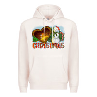 Pale Pink Christmas Snowman Premium Hoodie - LillyAllenDesigns