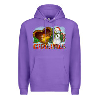 Purple Christmas Snowman Premium Hoodie - LillyAllenDesigns