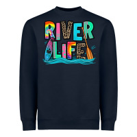 Navy river life kayaking Heavyweight Sweatshirt - Zillion Design Studio