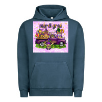 Pigment Midnight Navy Mardi Gras with gnomes Urban Hoodie - NancyCooperArtShop