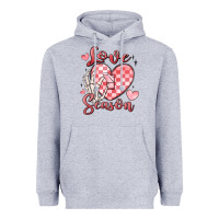 Heather Grey love season Heavyweight Hoodie - MaliasSmallBusiness