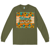 Army Green Blessed mama Long Sleeve Tee - Artiststas