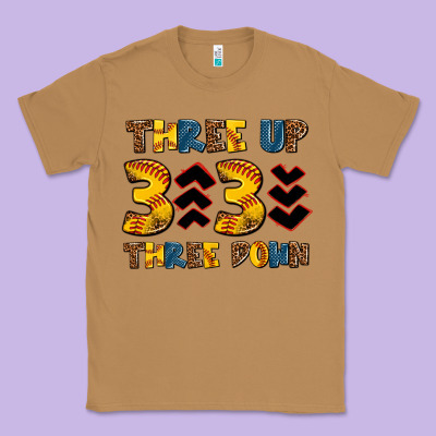 Three Up Three Down Softball Classic Tee Designed By Adodesignshop