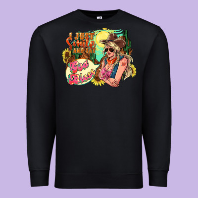I Just Smile And Say God Bless Premium Sweatshirt Designed By Nancycooperartshop