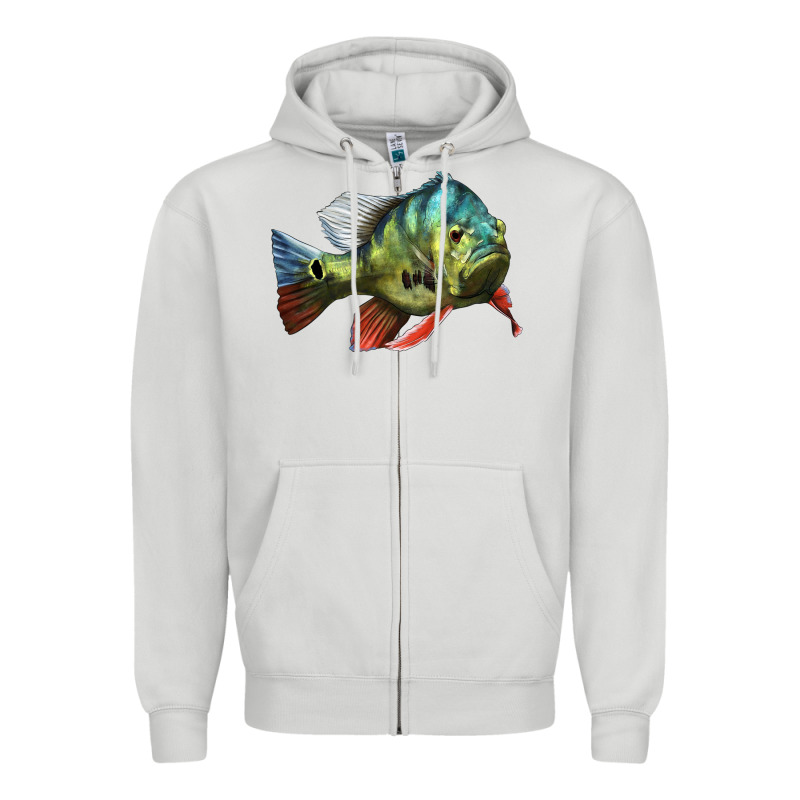Peacock Bass Illustrations Zipper Hoodie by LillyAllenDesigns | Teevron