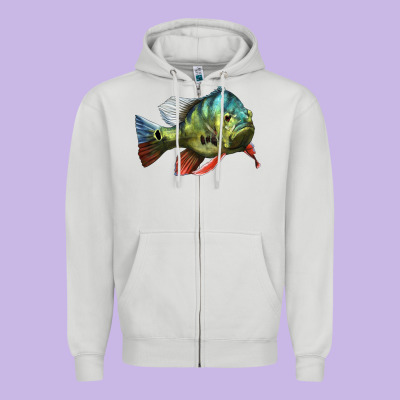 Peacock Bass Illustrations Zipper Hoodie Designed By Lillyallendesigns