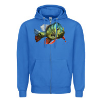 True Royal Peacock Bass Illustrations Zipper Hoodie - LillyAllenDesigns