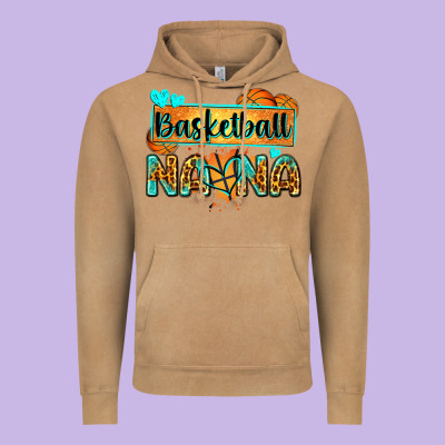 Basketball Nana With Leopard Vintage Hoodie Designed By Zillion Design Studio