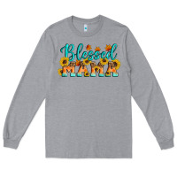 Heather Grey Blessed Mama Long Sleeve Tee - Artiststas