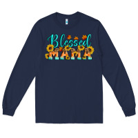 Navy Blessed Mama Long Sleeve Tee - Artiststas