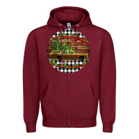 Burgundy Christmas vacation car Christmas Zipper Hoodie - Jasminsmagicworld