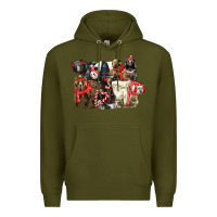 Army Green Christmas Bear Family Premium Hoodie - LillyAllenDesigns