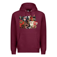 Burgundy Christmas Bear Family Premium Hoodie - LillyAllenDesigns