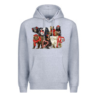 Heather Grey Christmas Bear Family Premium Hoodie - LillyAllenDesigns