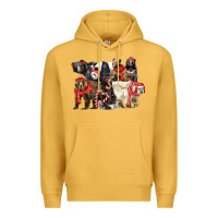Mustard Christmas Bear Family Premium Hoodie - LillyAllenDesigns