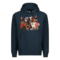 Navy Christmas Bear Family Premium Hoodie - LillyAllenDesigns