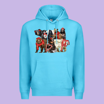 Christmas Bear Family Premium Hoodie Designed By Lillyallendesigns