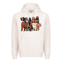 Pale Pink Christmas Bear Family Premium Hoodie - LillyAllenDesigns