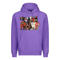 Purple Christmas Bear Family Premium Hoodie - LillyAllenDesigns
