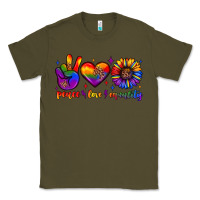 Army Green peace love equality Classic Tee - JahusDesignShop