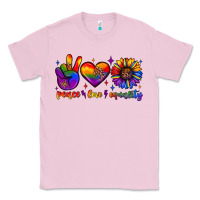 Bubblegum Pink peace love equality Classic Tee - JahusDesignShop
