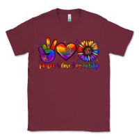 Burgundy peace love equality Classic Tee - JahusDesignShop