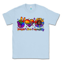 Dusty Blue peace love equality Classic Tee - JahusDesignShop