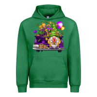Emerald Mardi Gras gnome on the truck Urban Hoodie - NancyCooperArtShop