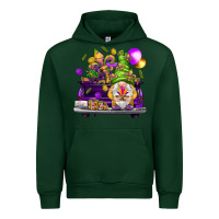 Forest Green Mardi Gras gnome on the truck Urban Hoodie - NancyCooperArtShop