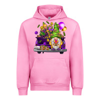 Fuchsia Pink Mardi Gras gnome on the truck Urban Hoodie - NancyCooperArtShop