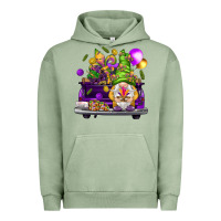 Pigment Oil Green Mardi Gras gnome on the truck Urban Hoodie - NancyCooperArtShop