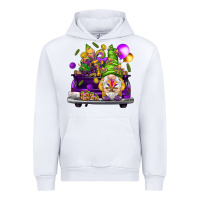 White Mardi Gras gnome on the truck Urban Hoodie - NancyCooperArtShop