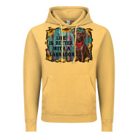 Vintage Mustard life is better with a labrador Vintage Hoodie - RanaPortraitStore