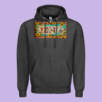 Jesus Western Patterns License Plate Template Zipper Hoodie Designed By Barkaloodesign