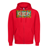 Red jesus western patterns license plate template Zipper Hoodie - BarkalooDesign