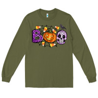 Army Green Boo halloween Long Sleeve Tee - Artiststas