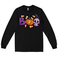 Black Boo halloween Long Sleeve Tee - Artiststas