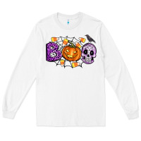 White Boo halloween Long Sleeve Tee - Artiststas