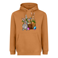 Meerkat Bunnys carrots eggs with basket Easter Heavyweight Hoodie - NancyCooperArtShop