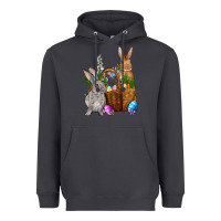 Smoke Bunnys carrots eggs with basket Easter Heavyweight Hoodie - NancyCooperArtShop